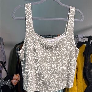 Old Navy Women's White Speckled Tank Top